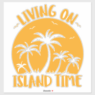 Leven op eilandtijdenpalmen en zonneschijn sticker