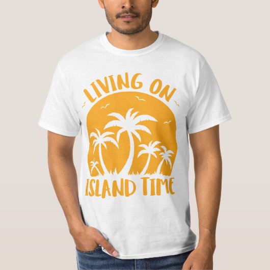 Leven op eilandtijdenpalmen en zonneschijn t-shirt (Voorkant)