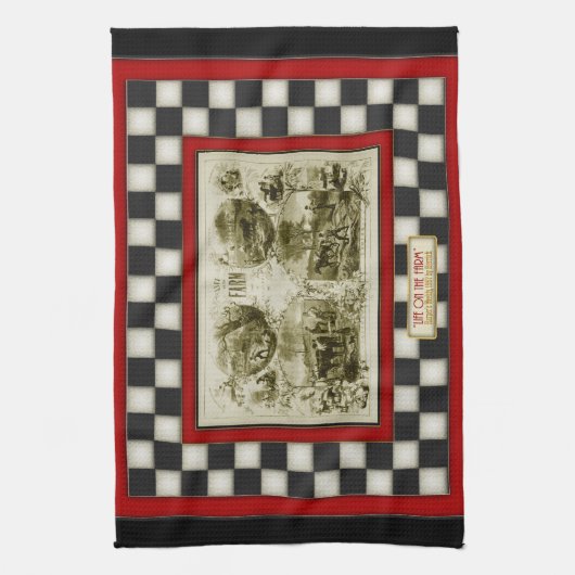 Leven op het checkboard van het Boerderij Theedoek (Verticaal)