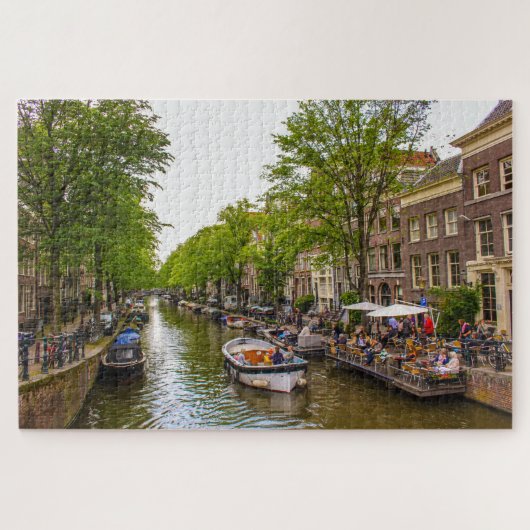 Leven op het kanaal van Amsterdam, Nederland Legpuzzel (Horizontaal)