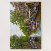 Leven op het kanaal van Amsterdam, Nederland Legpuzzel (Verticaal)
