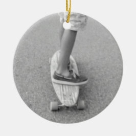 Leven op het longboard keramisch ornament