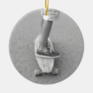 Leven op het longboard keramisch ornament