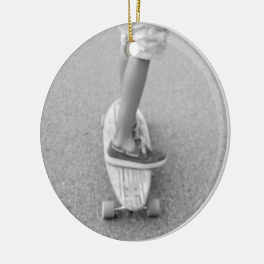 Leven op het longboard keramisch ornament (Links)