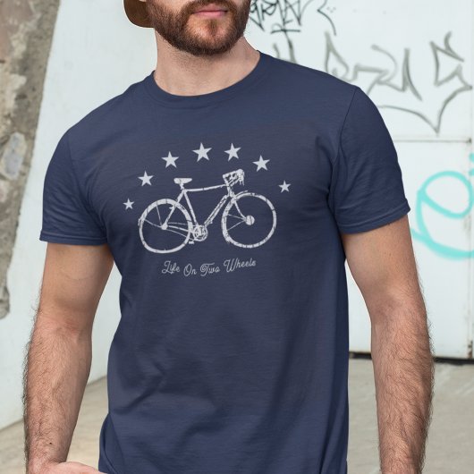 Leven op twee wielen fiets t-shirt
