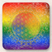 Leven - Ornament Regenbooggoud Drankjes Onderzetter (Voorkant)