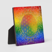 Leven - Ornament Regenbooggoud Fotoplaat (Voorkant)