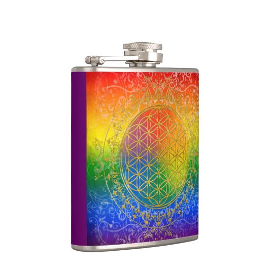 Leven - Ornament Regenbooggoud Heupfles (Rechts)