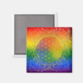 Leven - Ornament Regenbooggoud Magneet (Voorkant / Achterkant)
