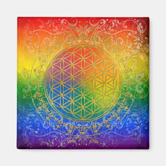 Leven - Ornament Regenbooggoud Magneet (Voorkant)