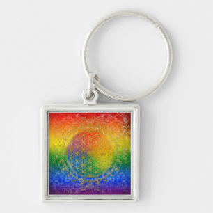 Leven - Ornament Regenbooggoud Sleutelhanger