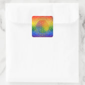 Leven - Ornament Regenbooggoud Vierkante Sticker (Tas)