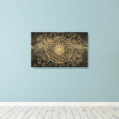 Leven - Ornamenten Mandala 2 Canvas Afdruk (Insitu (Houten vloer))