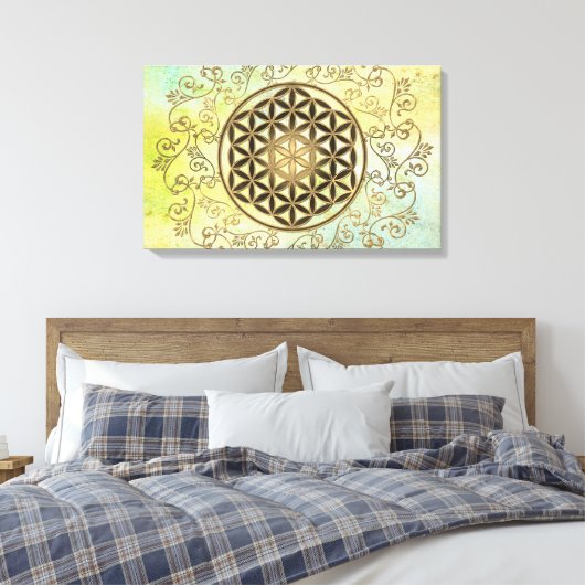 Leven - Ornamenten Mandala 2 Canvas Afdruk (Insitu (Slaapkamer))