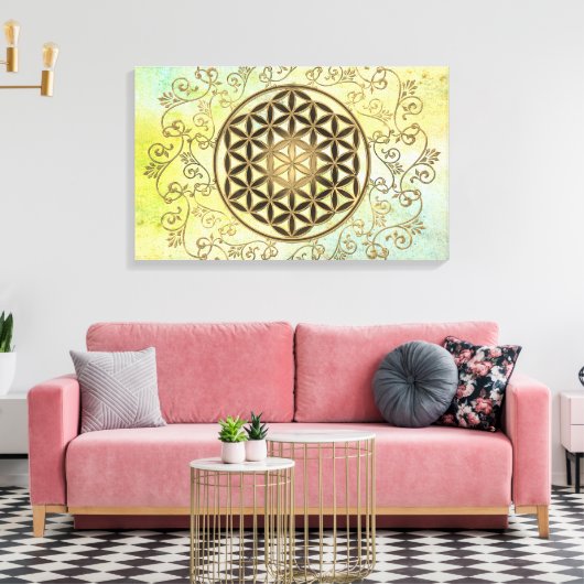 Leven - Ornamenten Mandala 2 Canvas Afdruk (Insitu (Woonkamer))