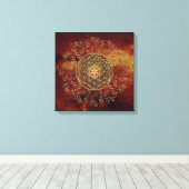 Leven -  Ornamenten Mandala 2 Canvas Afdruk (Insitu (Houten vloer))
