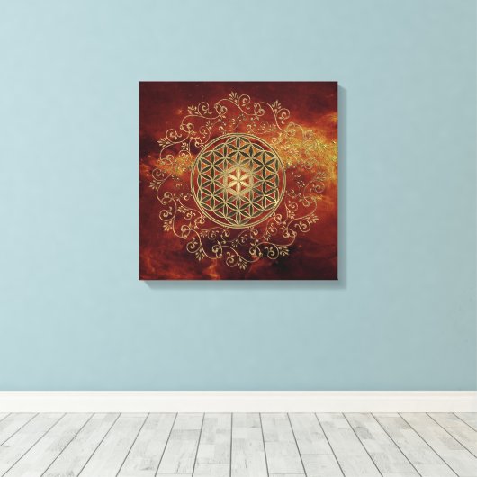 Leven -  Ornamenten Mandala 2 Canvas Afdruk (Insitu (Houten vloer))