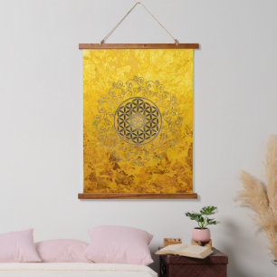 Leven -  Ornamenten Mandala 2 Hangend Wandkleed