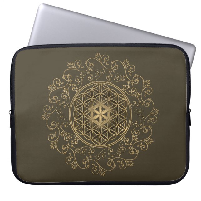 Leven -  Ornamenten Mandala 2 Laptop Sleeve (Voorkant)