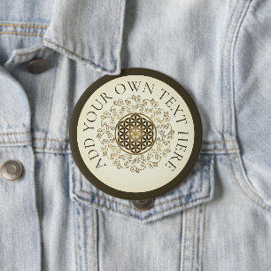 Leven -  Ornamenten Mandala 2 Ronde Button 4,0 Cm