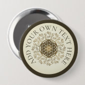 Leven - Ornamenten Mandala 2 Ronde Button 4,0 Cm (Voorkant /achterkant)