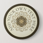 Leven - Ornamenten Mandala 2 Ronde Button 4,0 Cm (Voorkant)