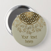 Leven - Ornamenten Mandala 2 Ronde Button 4,0 Cm (Voorkant /achterkant)