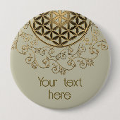 Leven - Ornamenten Mandala 2 Ronde Button 4,0 Cm (Voorkant)