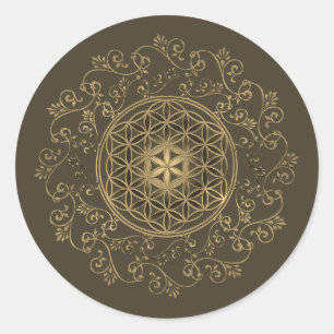 Leven -  Ornamenten Mandala 2 Ronde Sticker