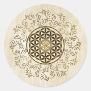 Leven -  Ornamenten Mandala 2 Ronde Sticker