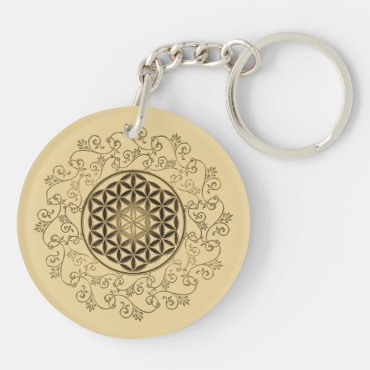 Leven -  Ornamenten Mandala 2 Sleutelhanger (Achterkant)