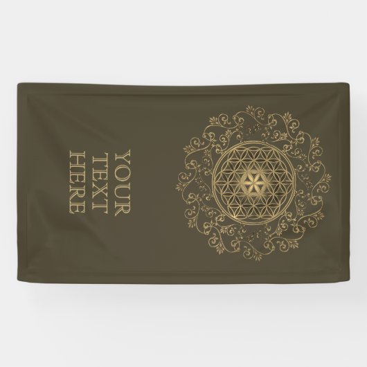 Leven -  Ornamenten Mandala 2 Spandoek (Horizontaal)