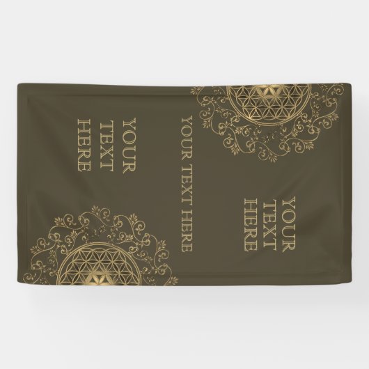 Leven -  Ornamenten Mandala 2 Spandoek (Horizontaal)