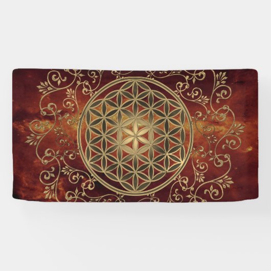 Leven -  Ornamenten Mandala 2 Spandoek (Horizontaal)