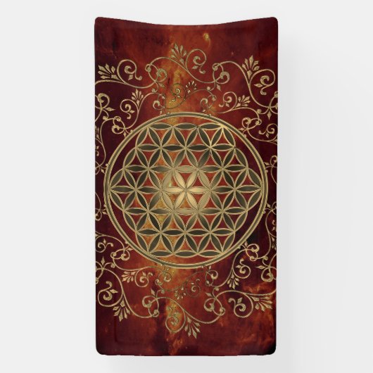 Leven - Ornamenten Mandala 2 Spandoek (Verticaal)