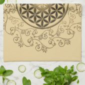 Leven - Ornamenten Mandala 2 Theedoek (Gevouwen)