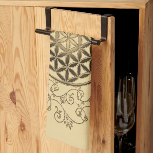 Leven - Ornamenten Mandala 2 Theedoek (Derde Gevouwen)