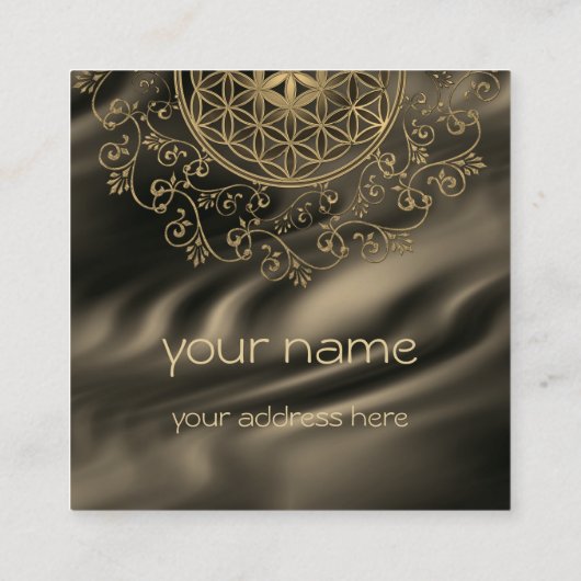 Leven -  Ornamenten Mandala 2 Vierkante Visitekaartje (Achterkant)