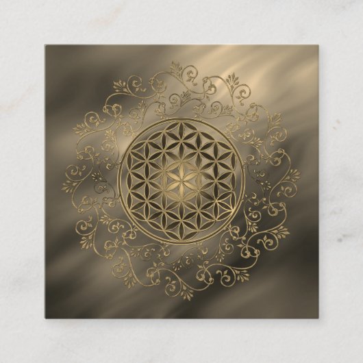 Leven -  Ornamenten Mandala 2 Vierkante Visitekaartje (Voorkant)