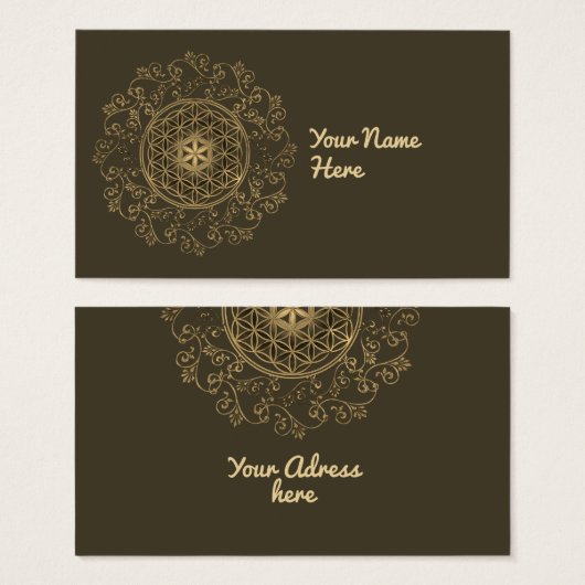 Leven -  Ornamenten Mandala 2 Visitekaartje (Voorkant /achterkant)