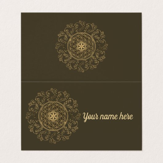 Leven -  Ornamenten Mandala 2 Visitekaartje (Buitenkant ongevouwen)