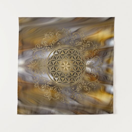 Leven - Ornamenten Mandala 2 Wandkleed (Voorkant (horizontaal))