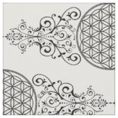 Leven - ornamenten zwart I Stof (Close Up)