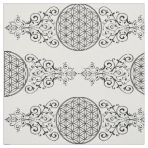 Leven - ornamenten zwart I Stof
