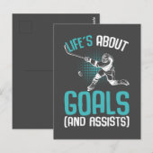 Leven over doelen Hockey Player Ice Hockey Youth Briefkaart (Voorkant / Achterkant)