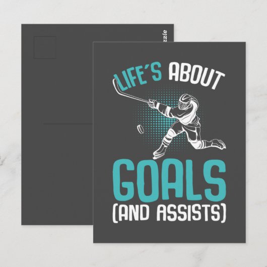 Leven over doelen Hockey Player Ice Hockey Youth Briefkaart (Voorkant / Achterkant)