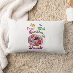 Leven Polyester Is Zoet Met Vonken Van Donuts Kussen