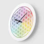 Leven - regenboog - wandklok (Hoek)