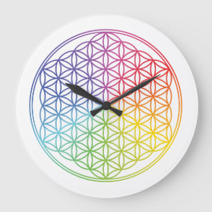 Leven - regenboog - wandklok