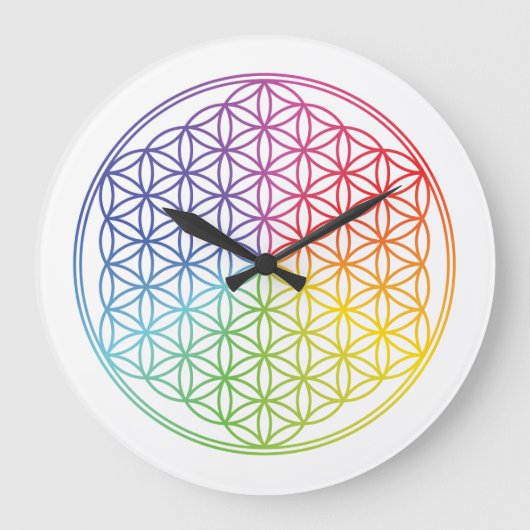 Leven - regenboog - wandklok (Voorkant)